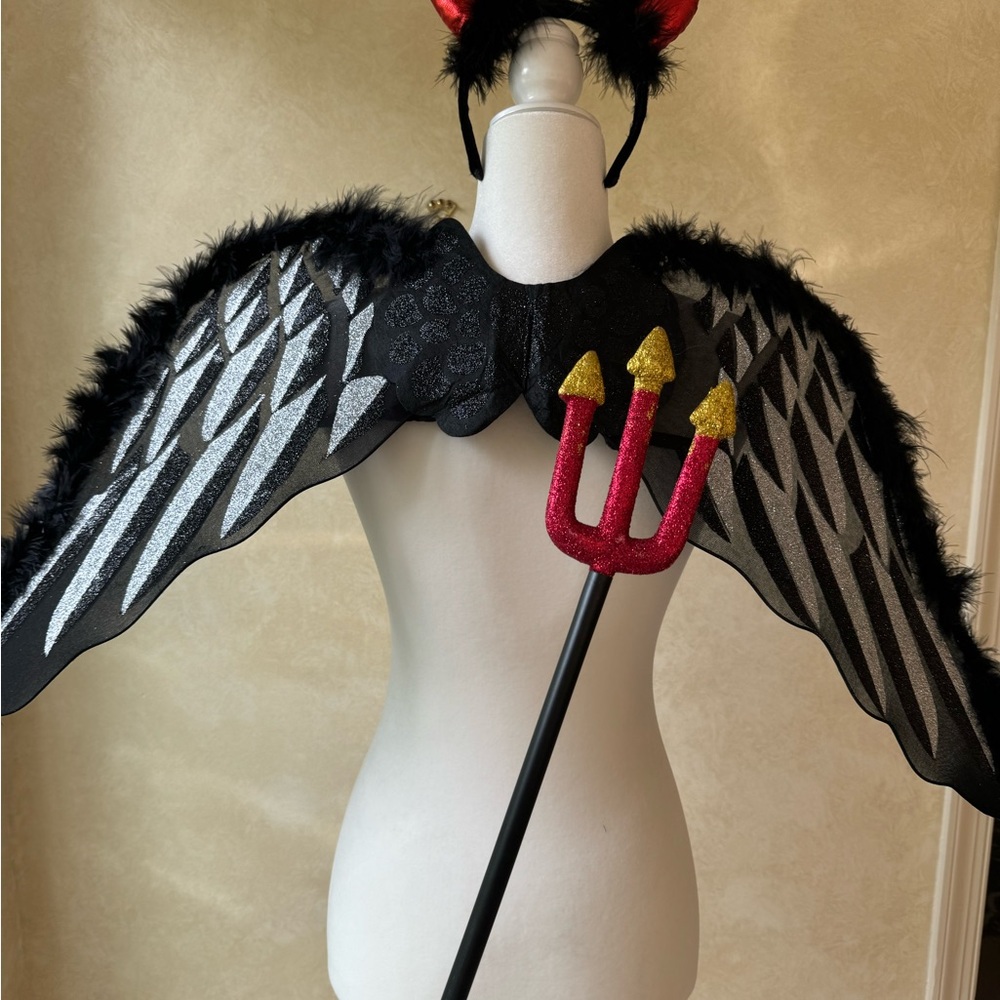 Devil Winged Costume Set with Red and Black Accents